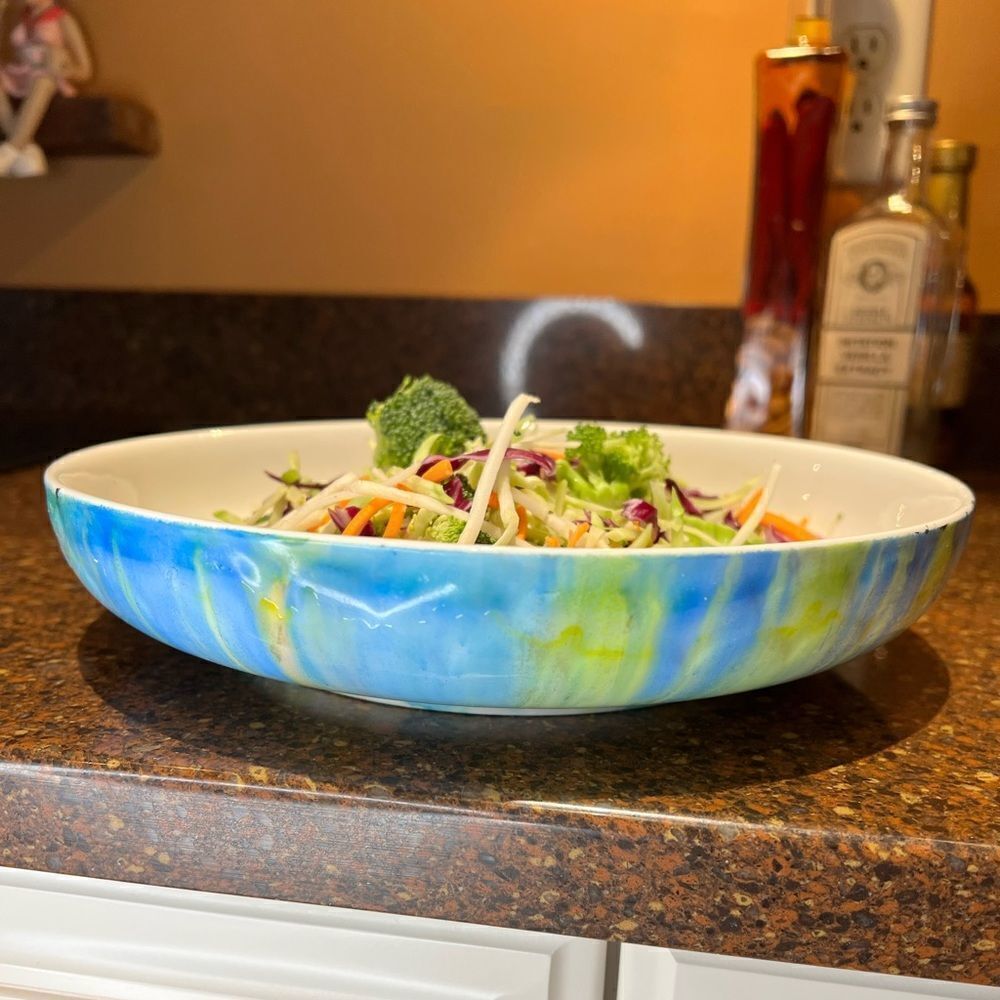 HANDCRAFTED 10” Ceramic Wave Serving Platter - Picture 4 of 10